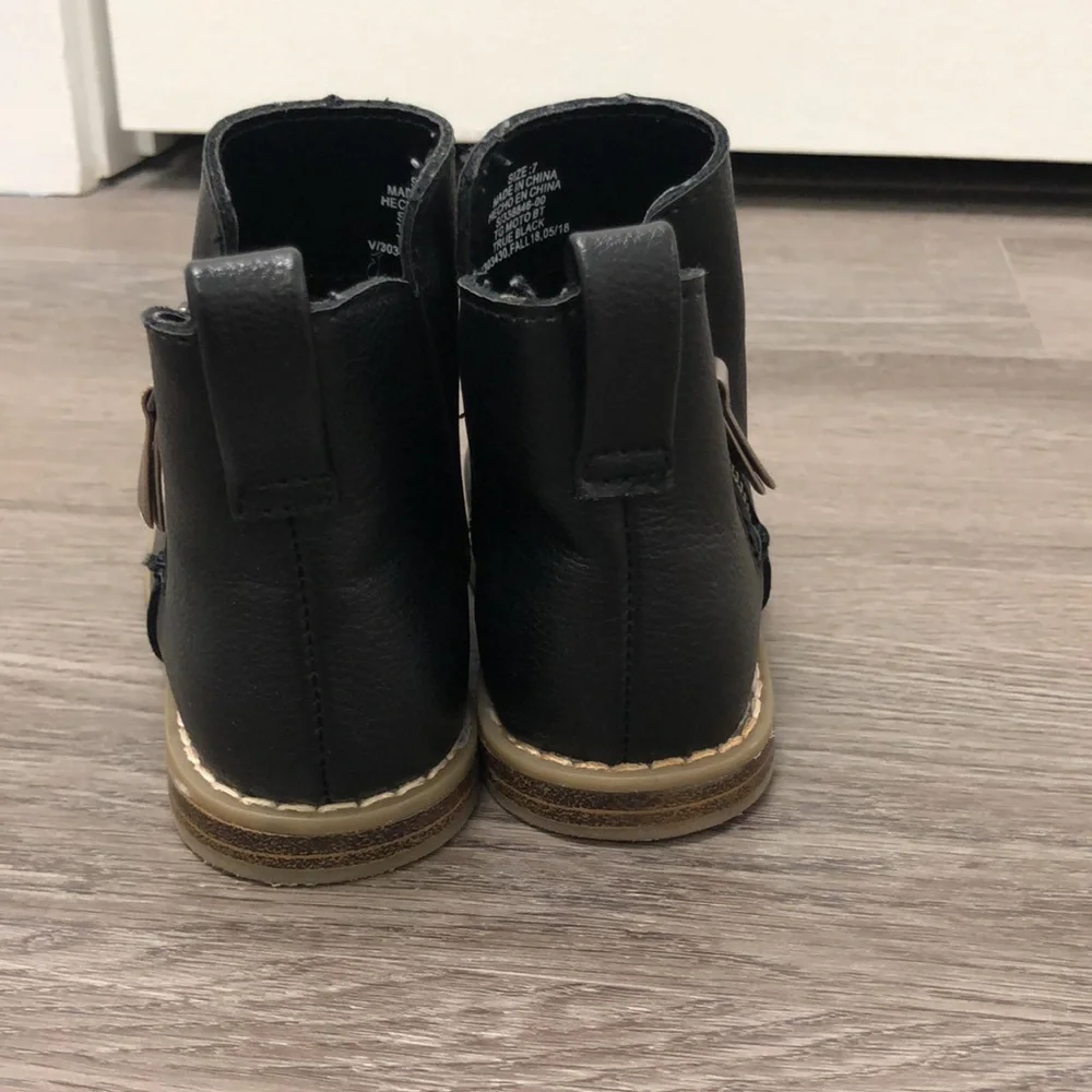 Gap Girls Black Moto Boot - size 7